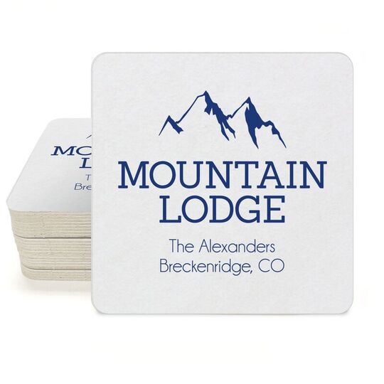 Mountain Lodge Square Coasters